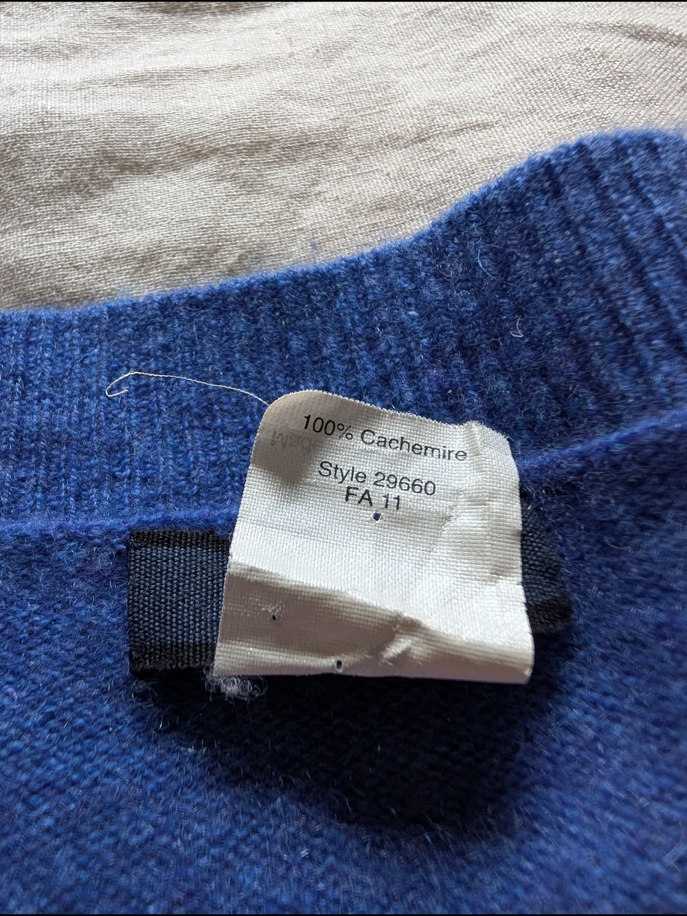 J. Crew Womens Royal Blue V-Neck Cashmere Sweater
